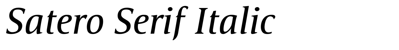 Satero Serif Italic